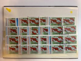 1986 Nr. 720-724 im 4er Block mit ET 15 x den ganzen Satz