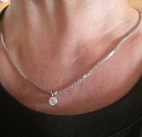 585 Gold Kette & Solitaire Diamanten 0.54 ct Anhänger WOW