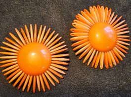 Vintage TOP Orange trendige 60er Ohrclips