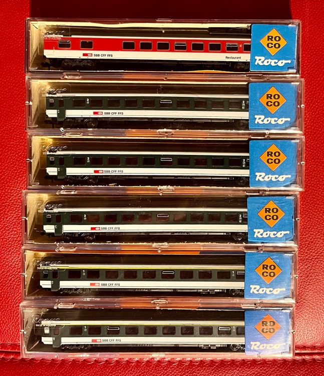 Spur N - ROCO, 6 Stk. SBB Wagen + ATLAS, 3 Stk. DB Wagen (Gebraucht) in ...