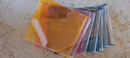 leere CD Hüllen Jewel Cases farbig/transparent, 5er Set