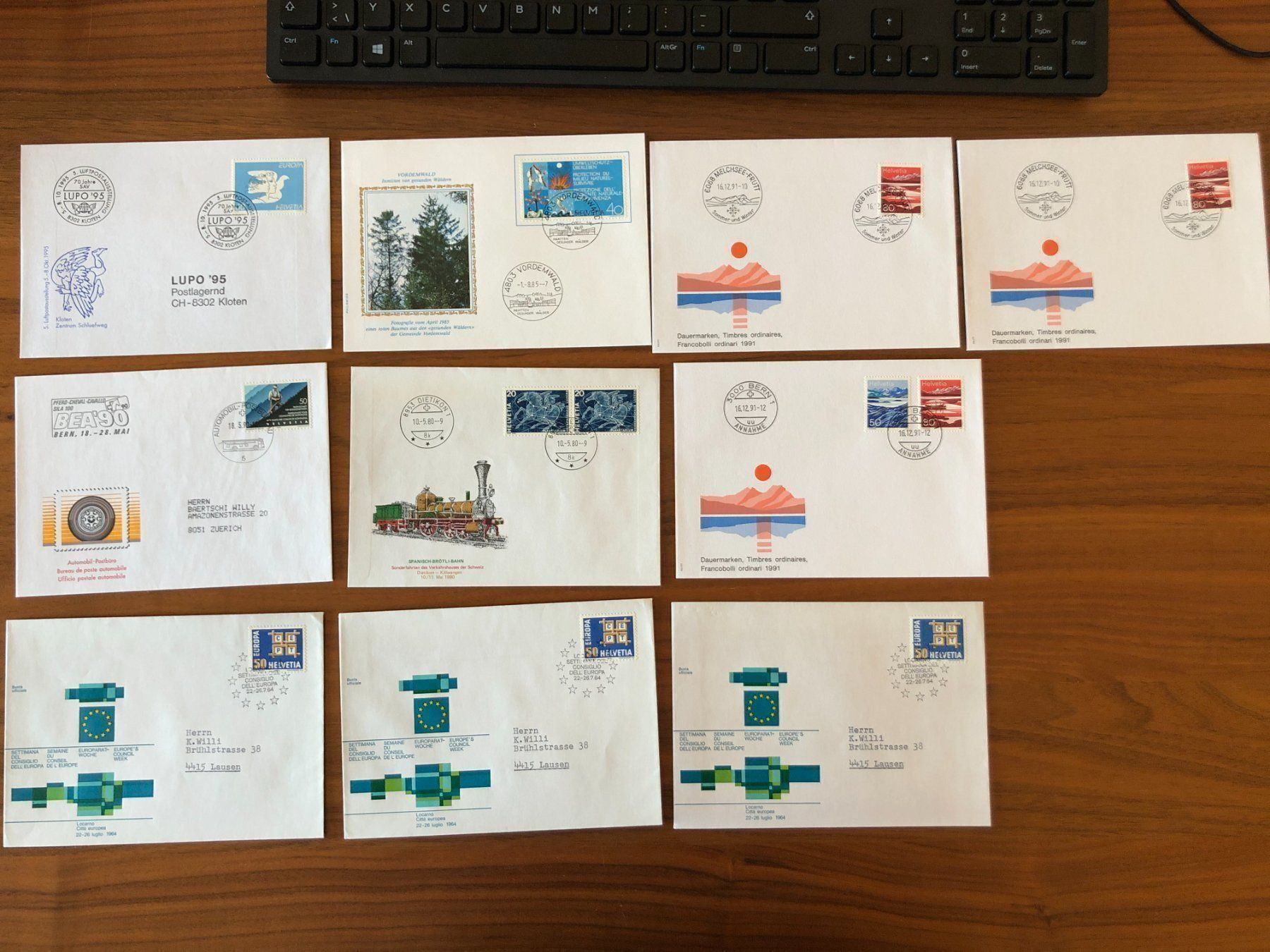 Alle Briefmarken: 10 Briefe Briefmarken – Gebraucht aus Hefenhofen von Bierinder