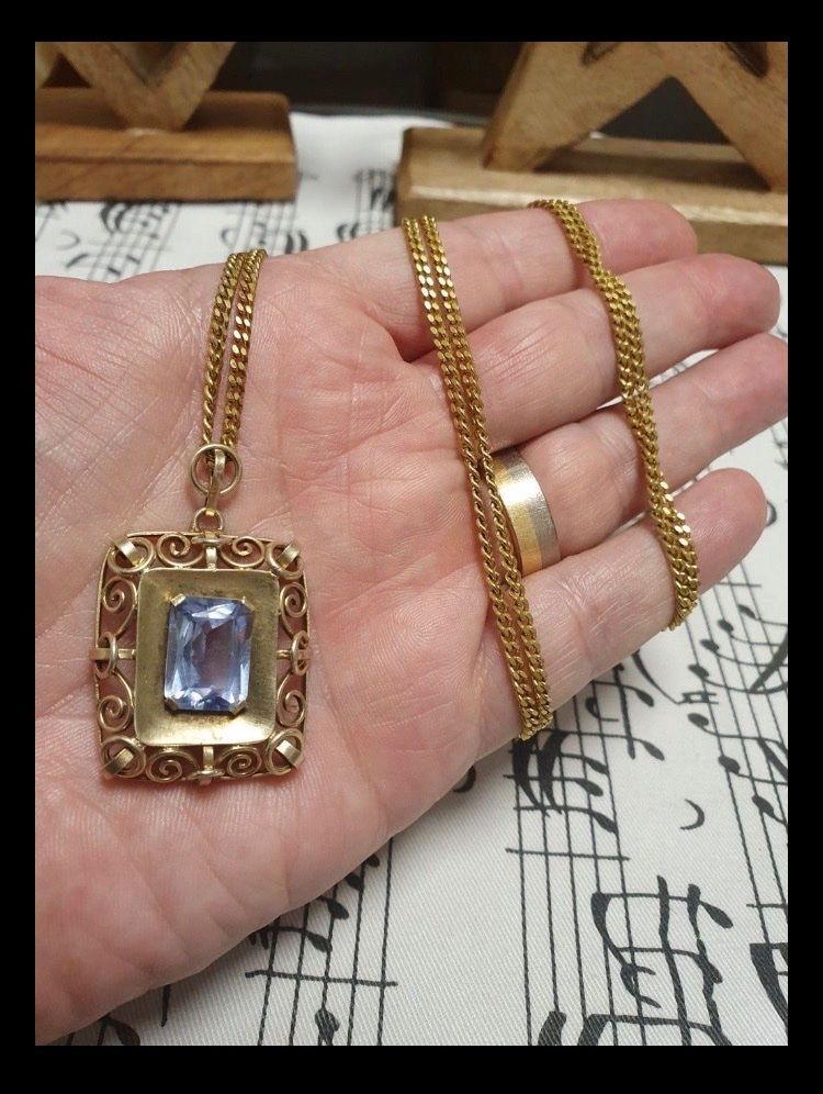 Catenine: Jugendstil Kette mit Topaz Anhänger – Usato da Regensdorf venduto da AHenter 7