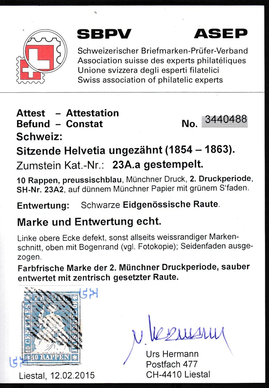 Tutti i francobolli: Strubeli 23A2 – Usato da Büren an der Aare venduto da p.schwab 2