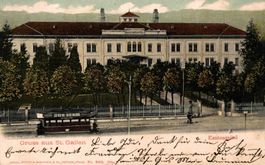 Gruss aus St. Gallen. Kantonsspital, Tram