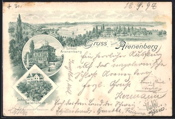 Ansichtskarten: Litho Arenenberg, Schloss Arenenberg, Sc – Gebraucht aus Berlin von bartko-reher