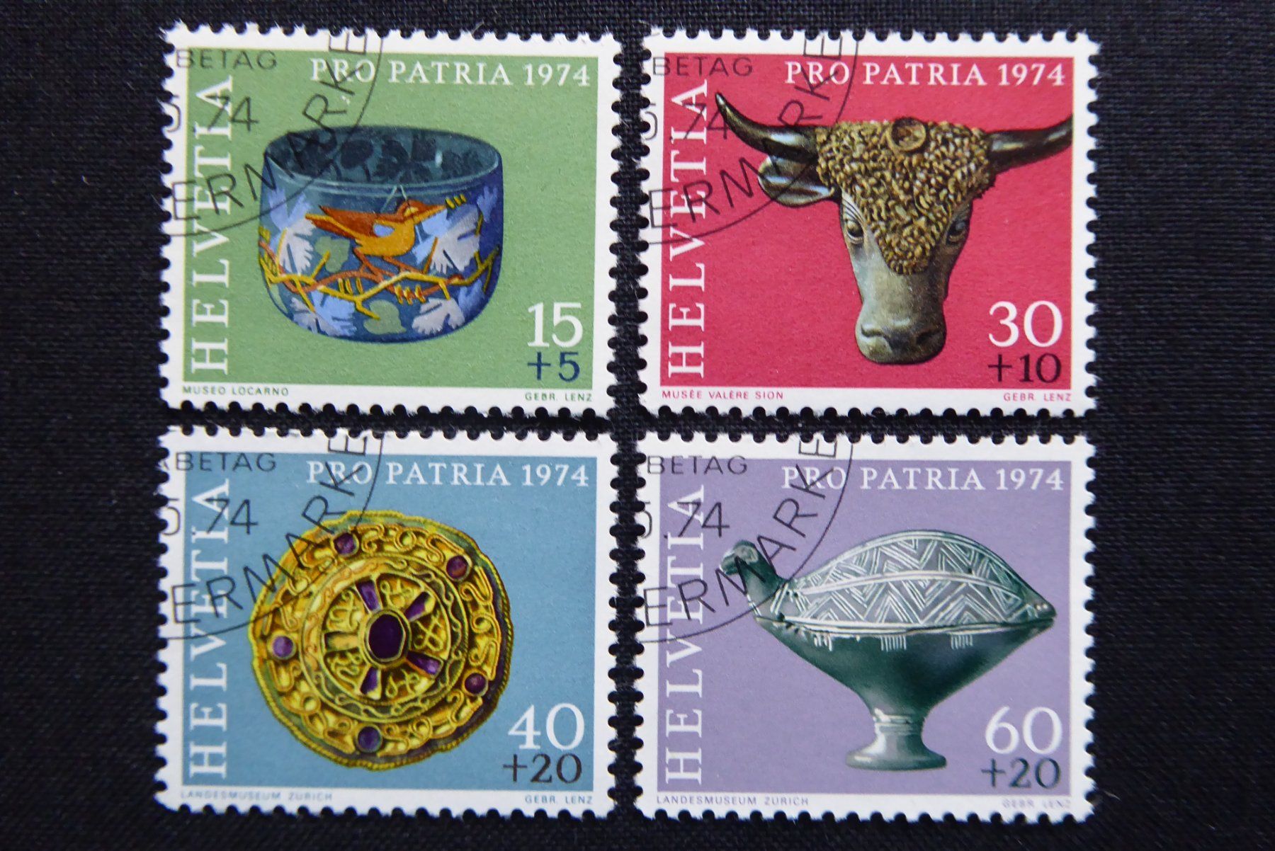 Alle Briefmarken: (P253) PP: 1974 B162 - B165 mit ET-Stempel – Gebraucht aus Basel von scholle50