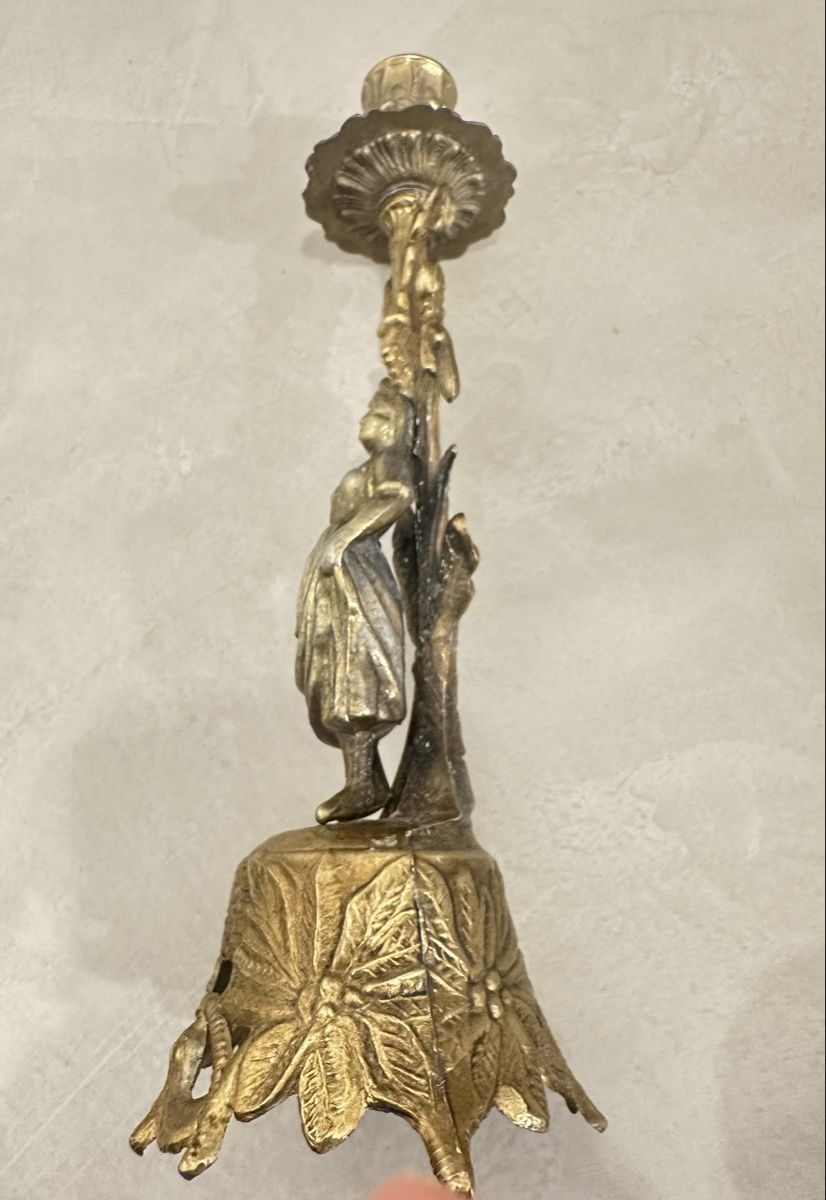 Portacandele: Messing-Kerzenständer mit Figur – 28 cm – Usato da Nebikon venduto da Bogdan_Antikes 5