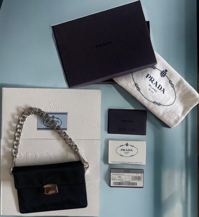 PRADA Mini Tasche 1N1173 TESSUTO+SPAZZOL NERO NYLON (Gebraucht) in