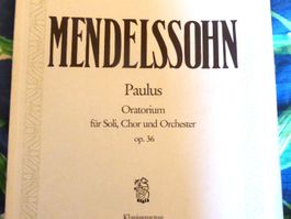 Mendelssohn Paulus Oratorium Klavierauszug op. 36 Soli, Chor