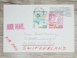 CL06 Enveloppe + Timbre USA 1985