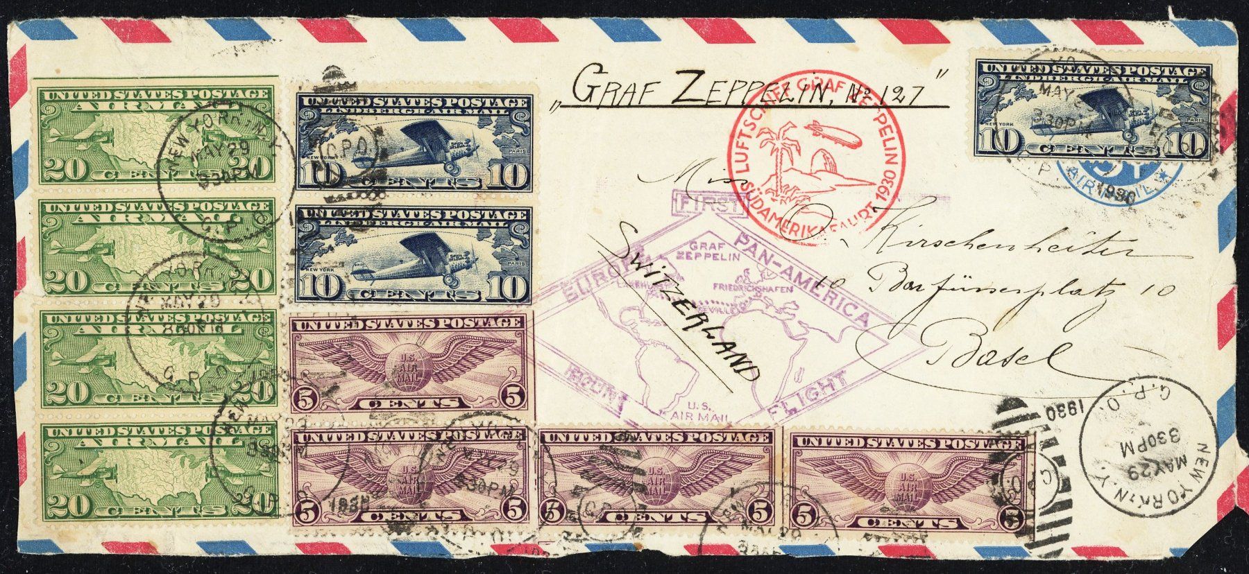 Tutti i francobolli: Posten mit ca. 33 Belegen diverser Länder ab 1877 – Usato da Basel venduto da Strubelibs 3