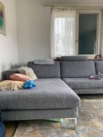 Gemütliches Ecksofa (grau) mit Longchair von Pfister