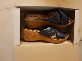 Super Korkpantolette Sandal Silvia Blau Grösse 37