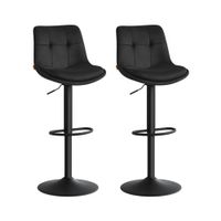 Barhocker 2er Set aus Samt höhenverstellbar drehbar tintensc