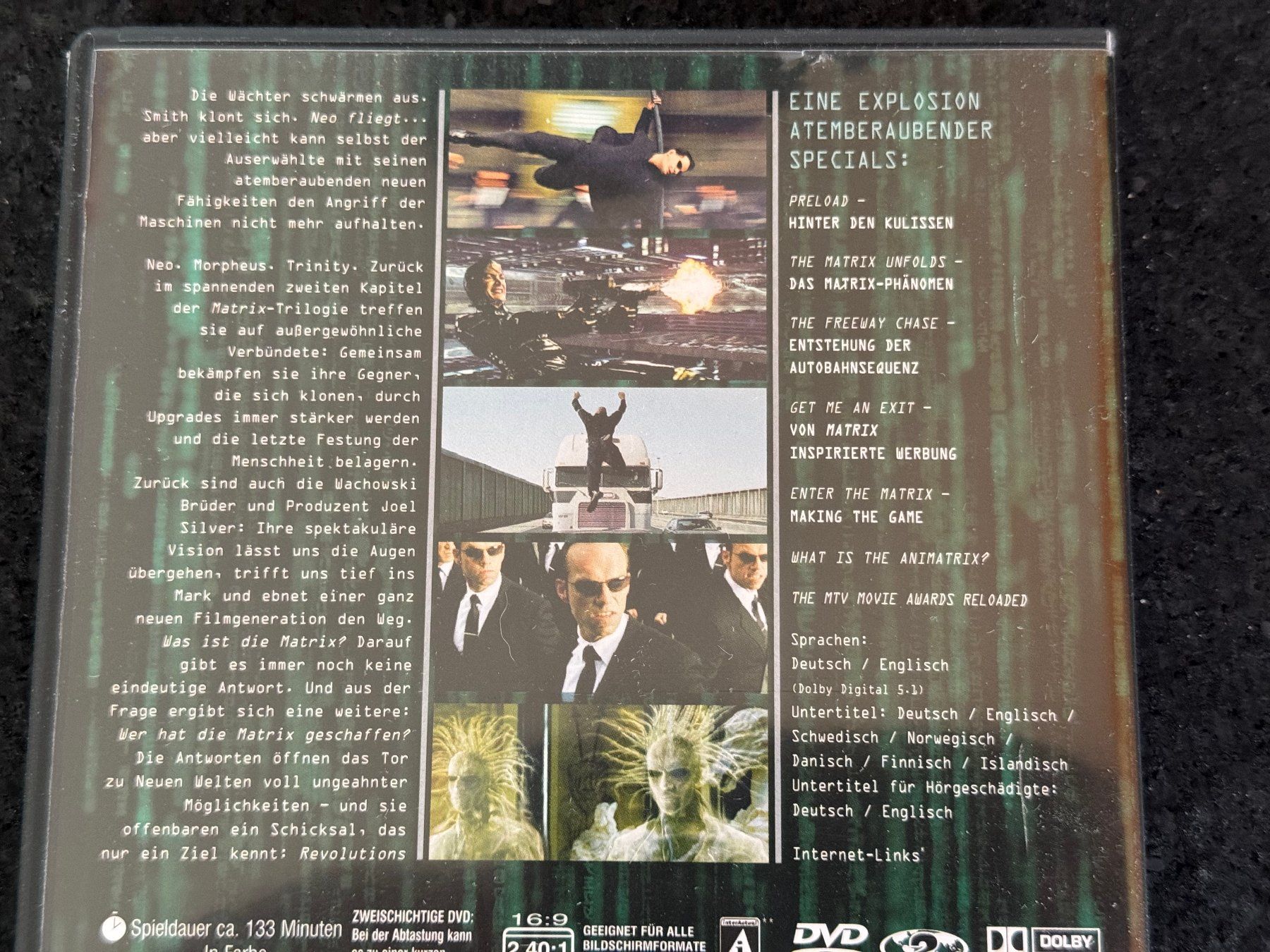 Tutti i DVDs: MATRIX RELOADED 2DVD Disc's Edition DE/EN – Usato da Fribourg venduto da tschjoly 2