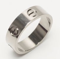 Authentique Bague CARTIER LOVE classique or blanc 53
