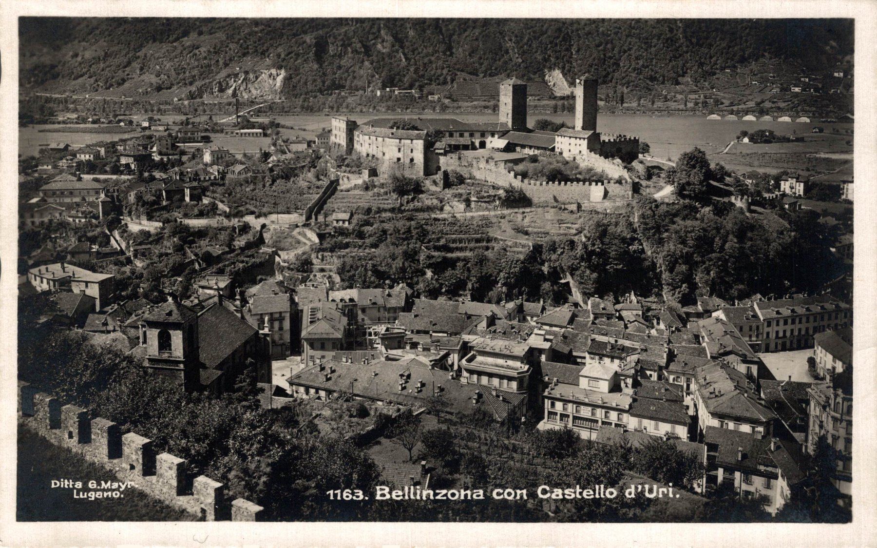 Cartoline postali: Bellinzona con Castello d'Uri – Usato da Bronschhofen venduto da Astore