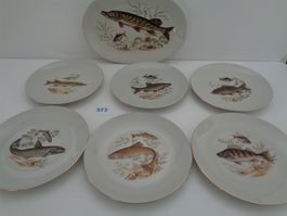 6 Fischteller 1 Servierplatte - Bavaria