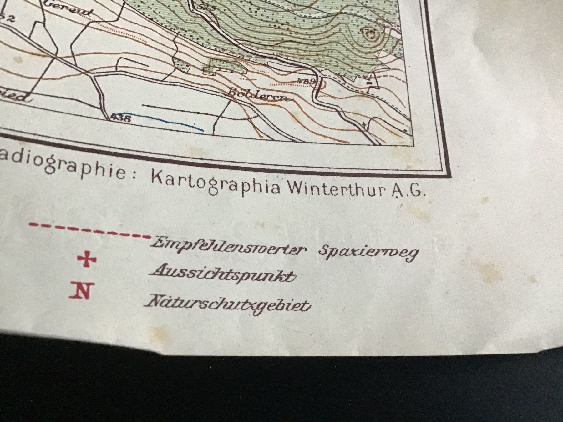 Landkarten & Atlanten: Exkursionskarte Reiat, 1920 – Gebraucht aus Rüti ZH von Phaeton10 2