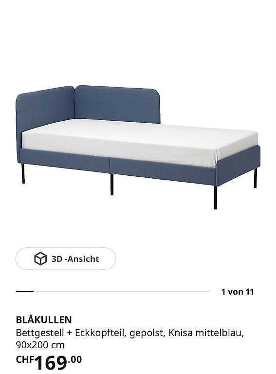 Ikea Letti: Ikea Bett blau 90 cm x 200 cm – Usato da Wolhusen venduto da Hotmusic