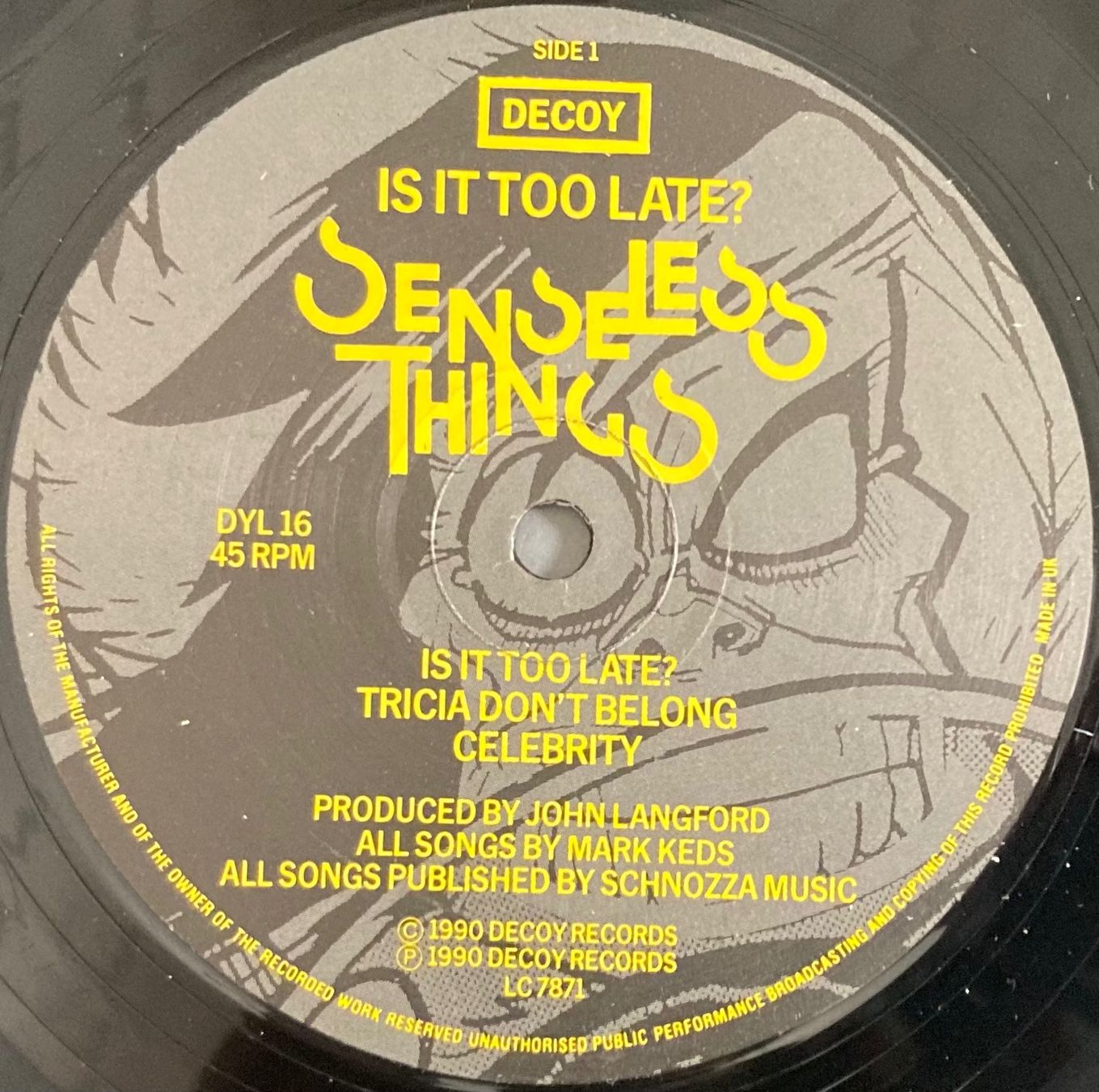 Dischi in vinile: SENSELESS THINGS - IS IT TOO LATE? – Usato da Poliez-Pittet venduto da Newtown-Records 2