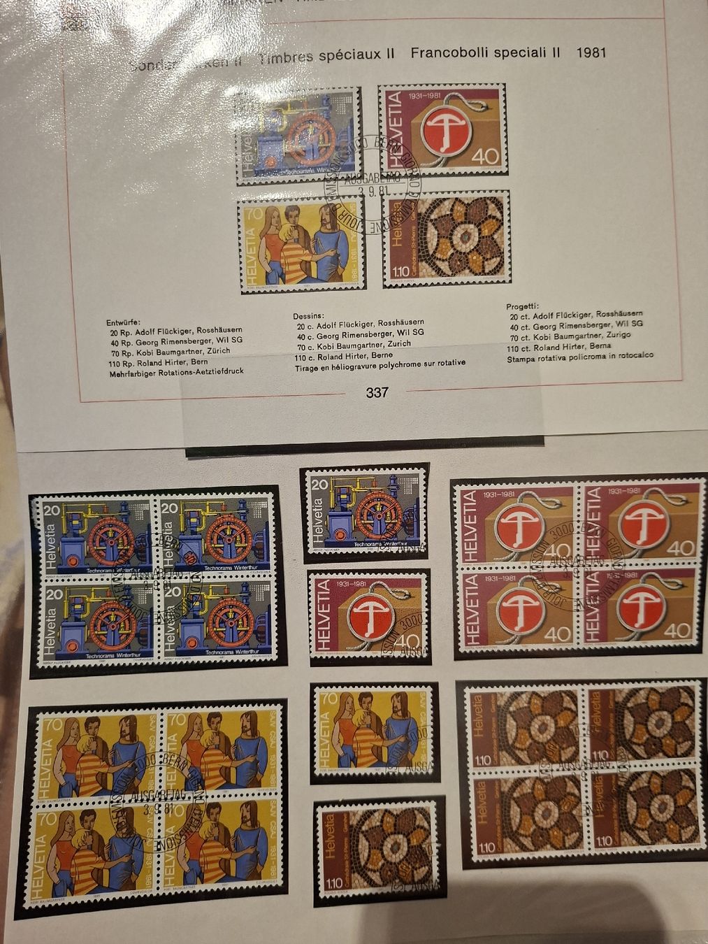 Tutti i francobolli: Sondermarken 1981 Sammelblatt / 4er Blocks – Usato da Balgach venduto da SIMEON27