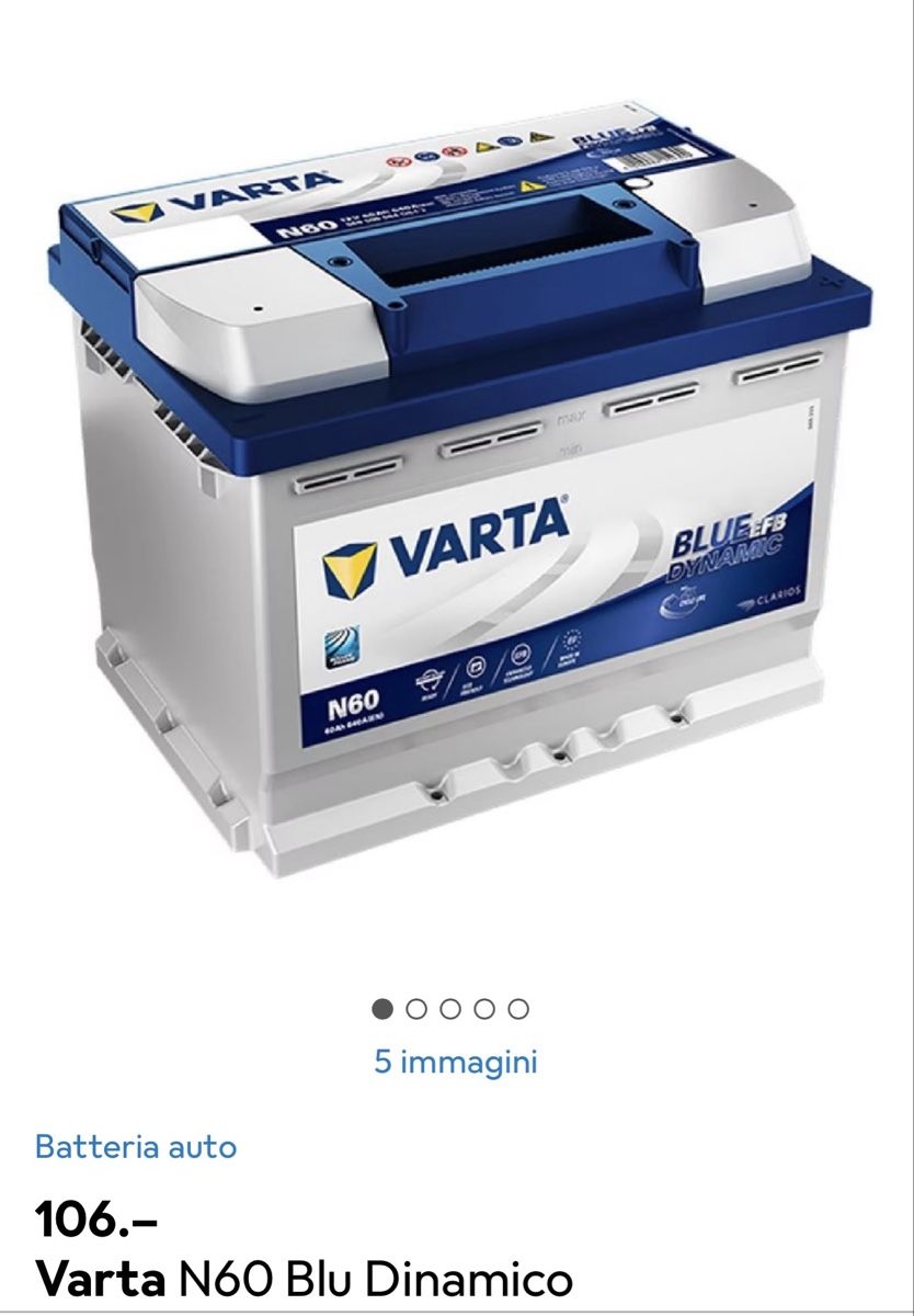 Varta Batterie: Auto battery 60 ah Varta neu – Nuovo e nell'imballaggio originale da Zürich venduto da Pc-Custom-ZH