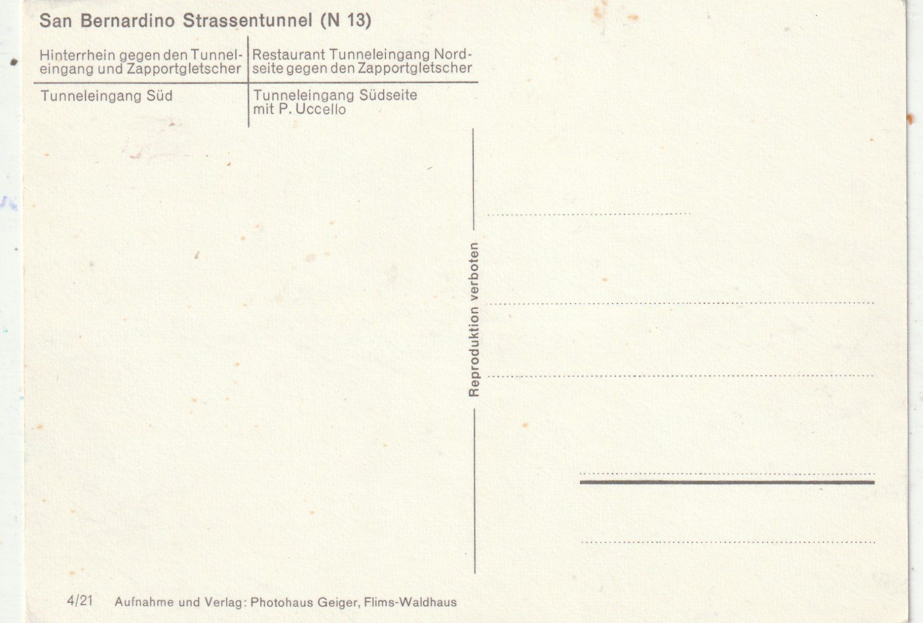 Cartoline postali: San Bernardino MBK – Usato da Lumbrein venduto da made02 1
