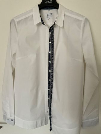 bi My Hamburg Bluse Hemd Gr 40 weiss/blau NEUWERTIG