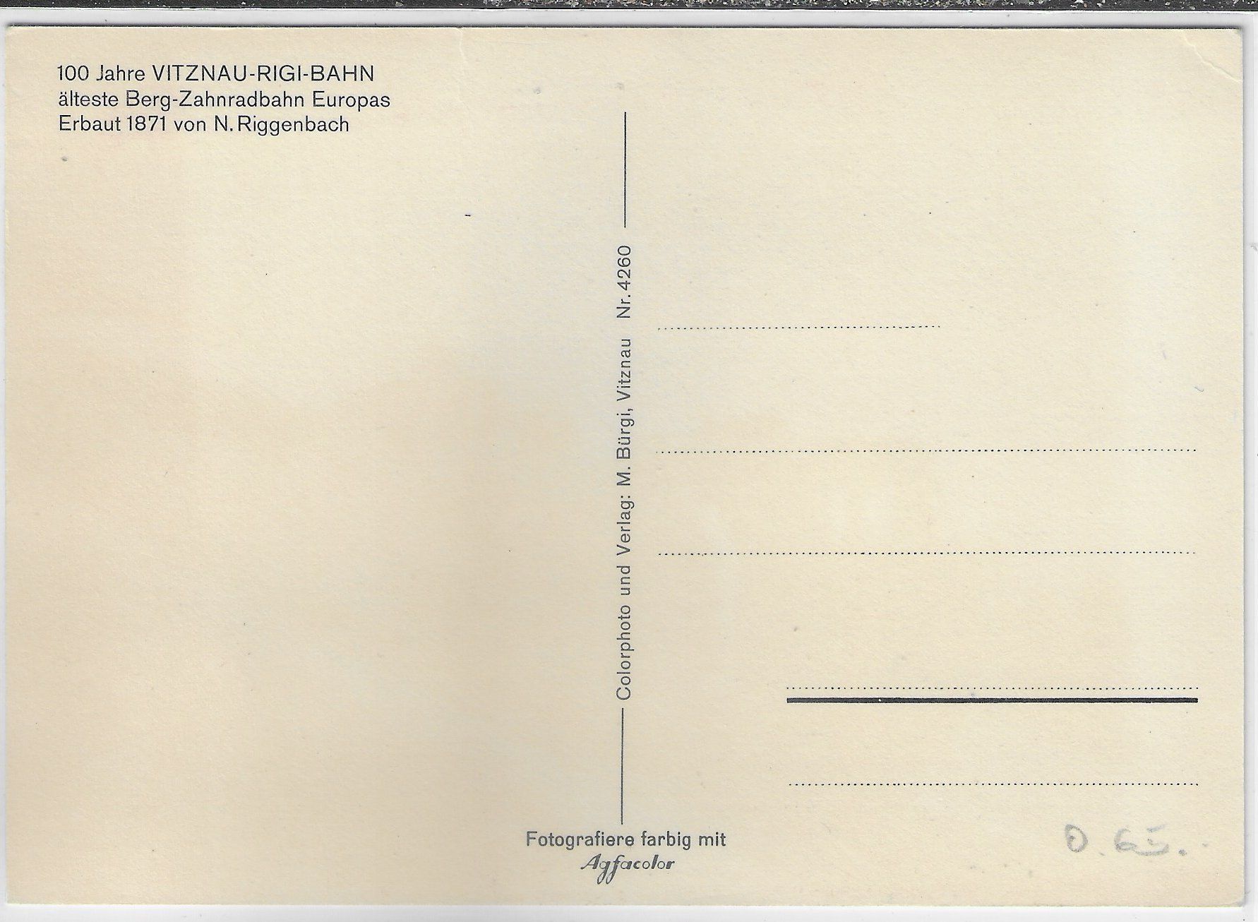 Cartoline postali: 100 Jahre Vitznau-Rigi-Bahn – Usato da Ettingen venduto da Kartenplanet 1