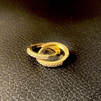 Goldene Creolen Ohrringe Zirkonia Grösse 1,3cm neuwertig