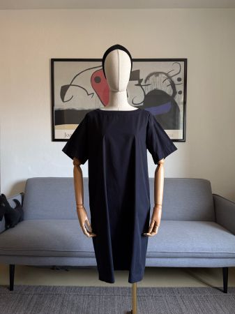 Muji - Abito in cotone fresco, Nero, XS