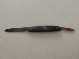 Taschenmesser antik schwarz zwei Klingen gebrauchter Zustand
