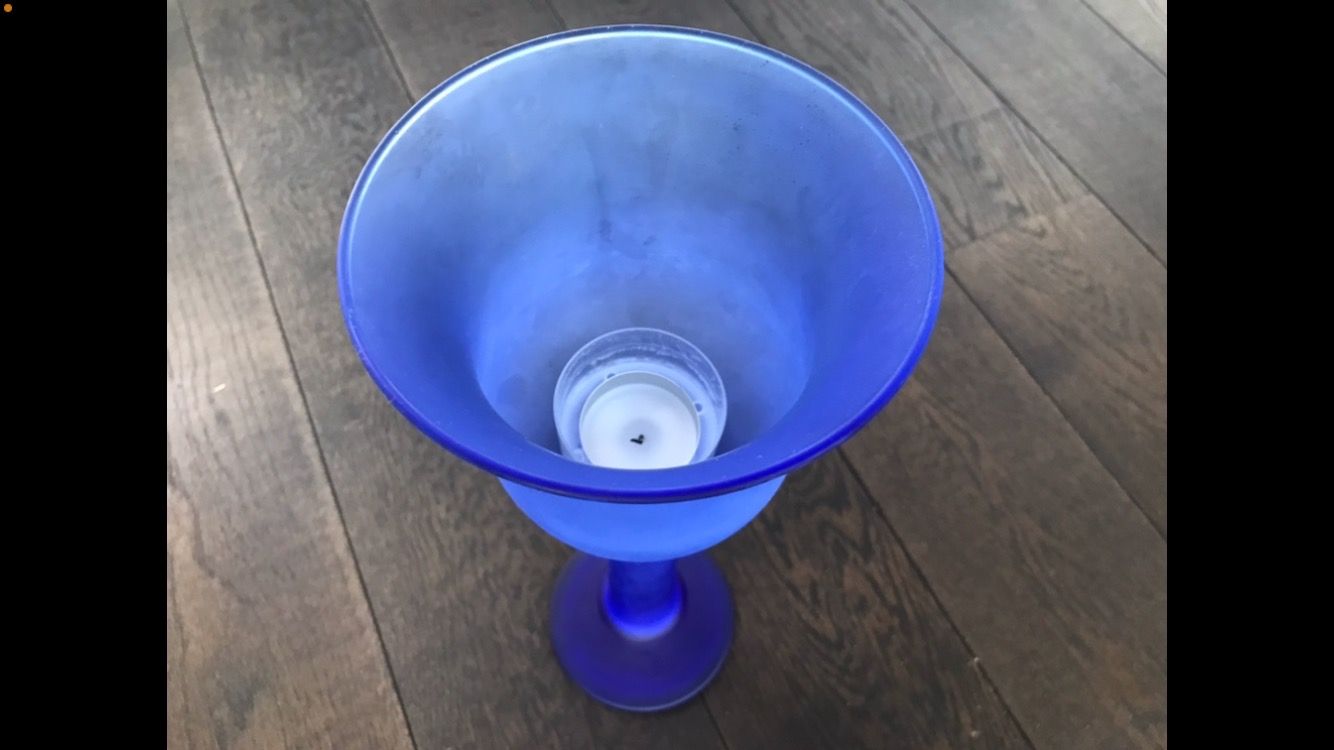Portacandele: Windlicht blau – Usato da Merligen venduto da boesch22 2