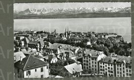 AK Neuchâtel NE Ville, Lac, Alpes ≈ 1956