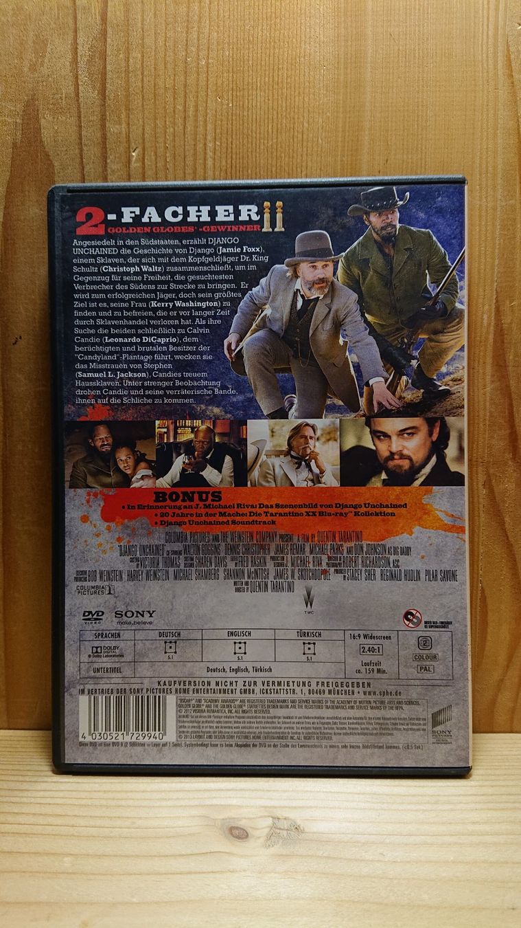 Tutti i DVDs: DJANGO Unchained DVD mit Leonardo DiCaprio – Usato da Wilderswil venduto da Exebub 1