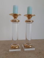 Kerzenständer Paar Plexiglas Goldfarben Dekoration