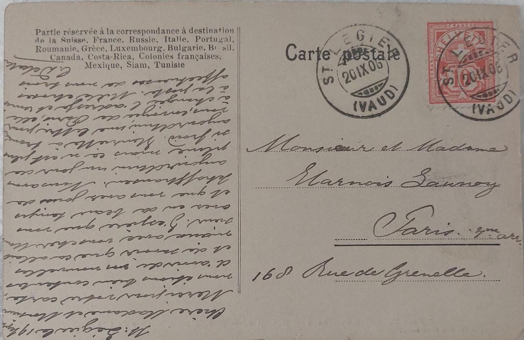 Cartoline postali: BLONAY - Clocher  - 1906 – Usato da Delémont venduto da Domdom1 1