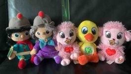 Set von 5 Plueschtieren verschiedene Figuren neuwertig