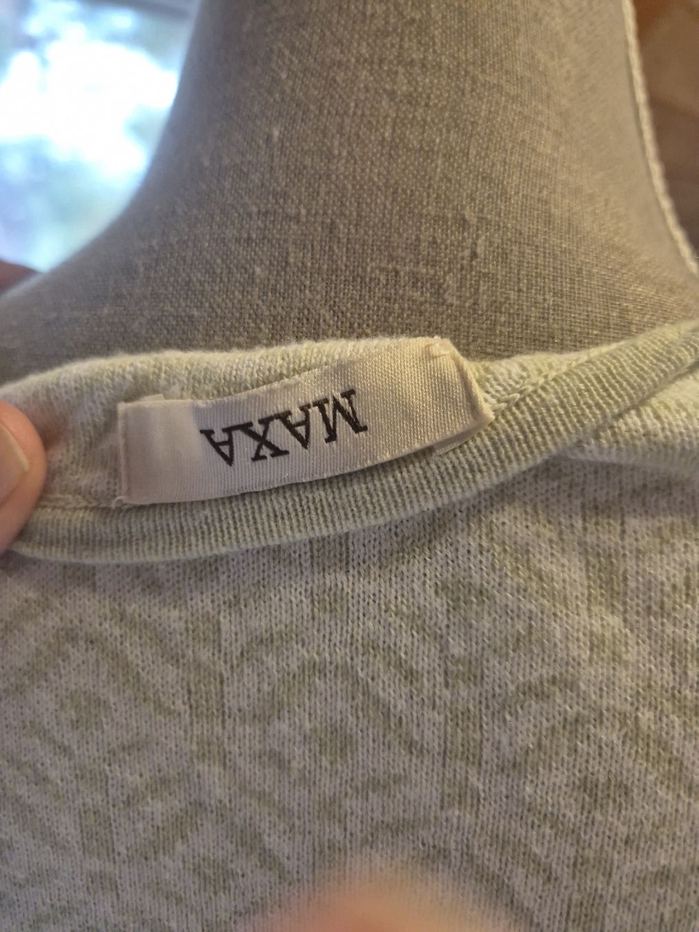Maglioni & Felpe: Damen Pullover Maxa hellgrün Muster V-Ausschnitt gut – Usato da Zürich venduto da Drago670 3