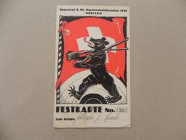Karte Festkarte Herisau App. Schützenfest Tir 1930 Bär Humor