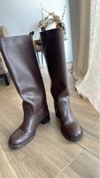 Women boots brown leather knee high used