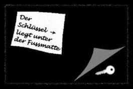 Fussmatte-SCHLÜSSEL LIEGT UNTER DER FUSS