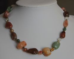 AUS NACHLASS: Multi Color Edelstein Schmuck Kette Collier
