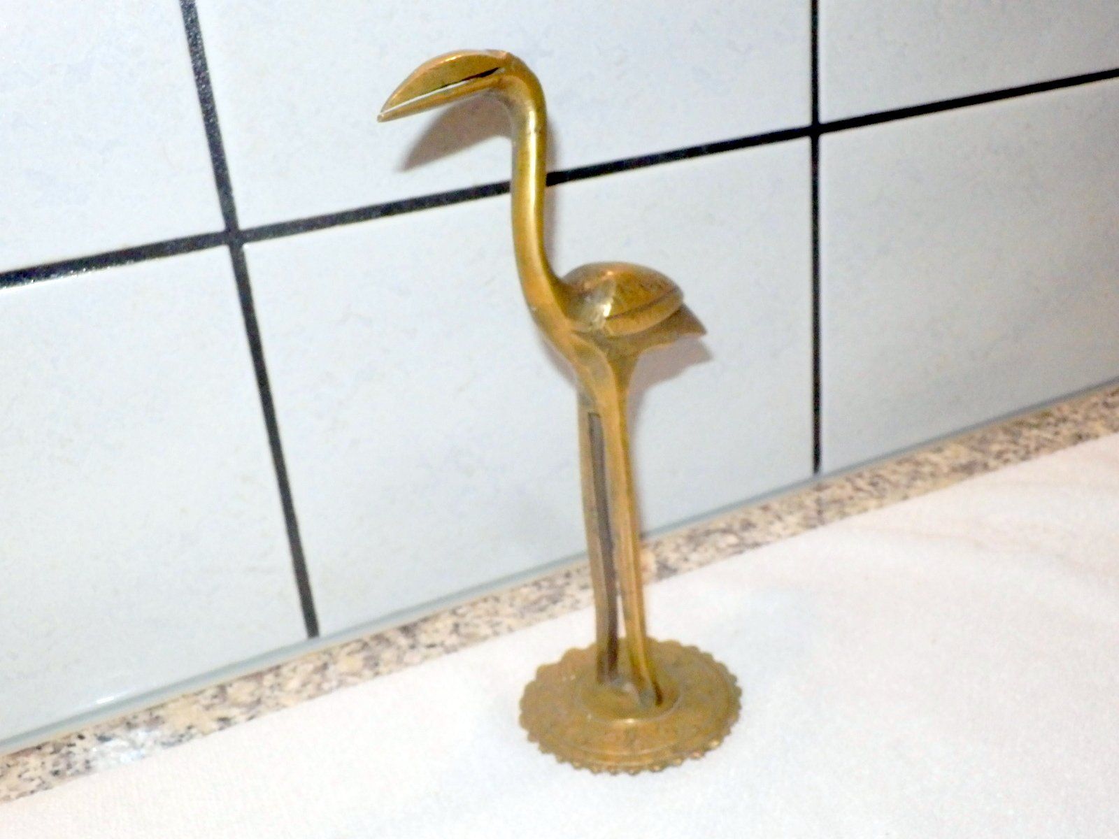 Figurines: Vogelfigur, Messing, Storch oder Flamingo?,  21cm hoch – D'occasion à Ueberstorf par dinbau 6