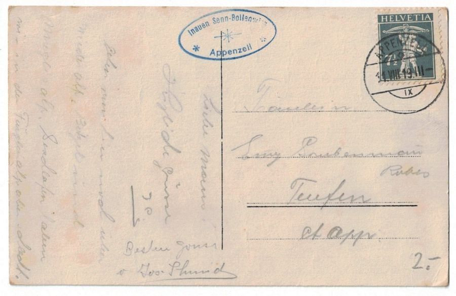 Cartoline postali: Bollenwies mit Roslenfirst, gelaufen 1919 – Usato da Frauenfeld venduto da POML 1