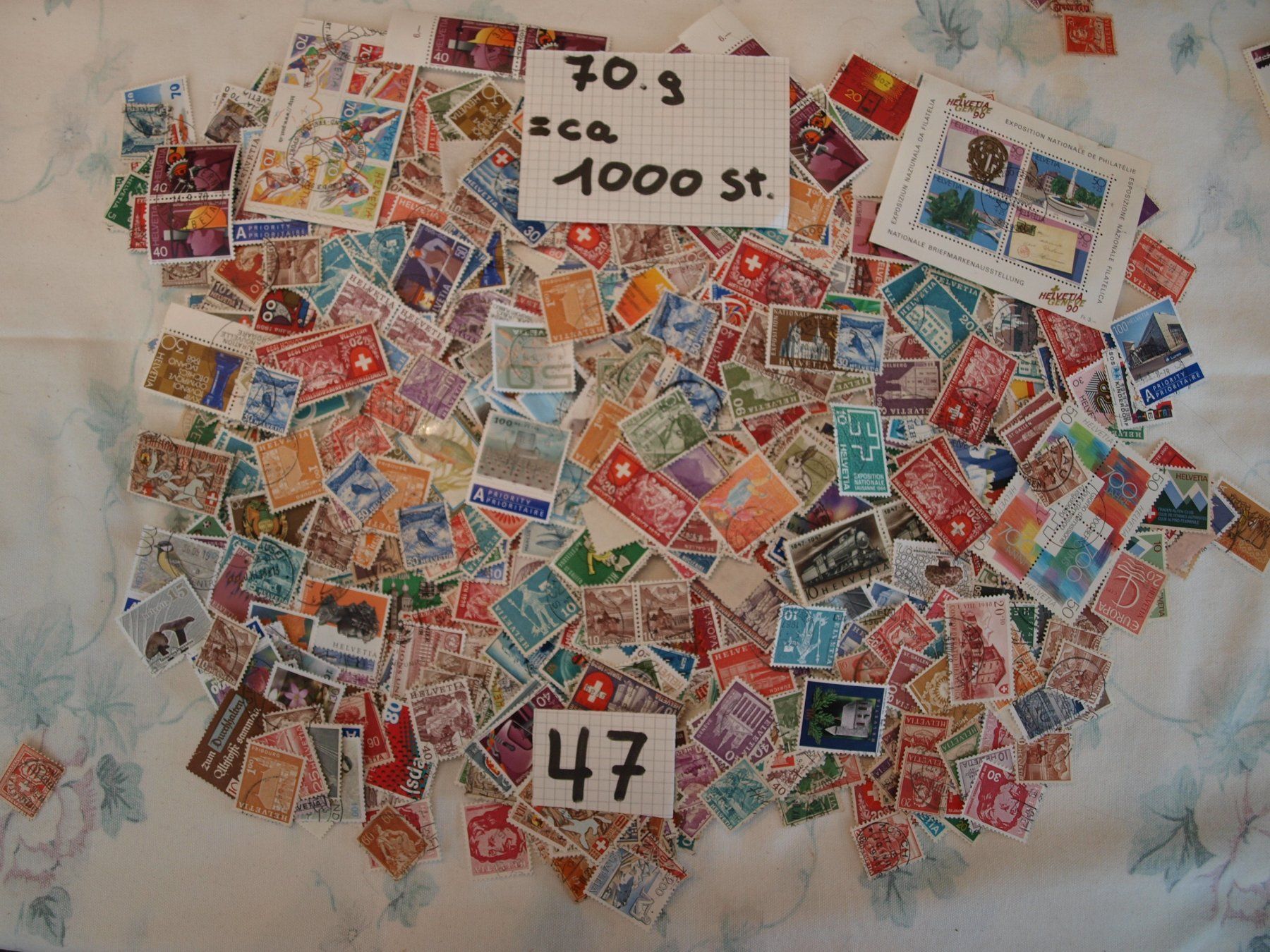 Alle Briefmarken: 1000 Schweizer Briefmarken über 70g Gebraucht siehe Bilder – Gebraucht aus Aarau von Marcele0