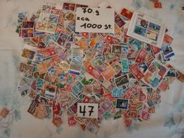 1000 Schweizer Briefmarken über 70g Gebraucht siehe Bilder