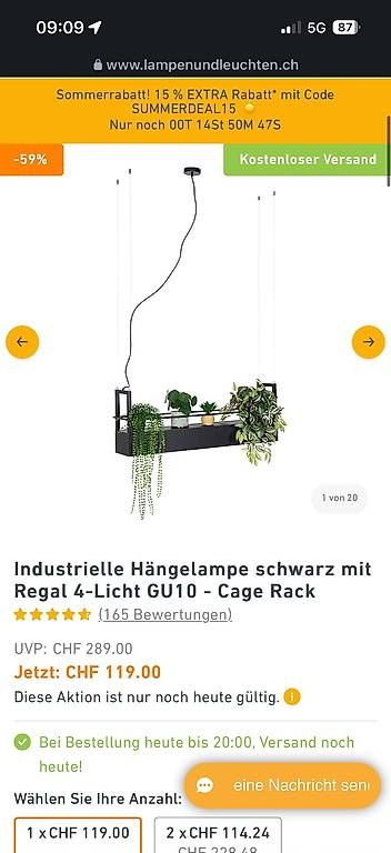 Lustres & lampes de plafonds: Hängeleuchte - NEU – D'occasion à Basel par ila_8l6p